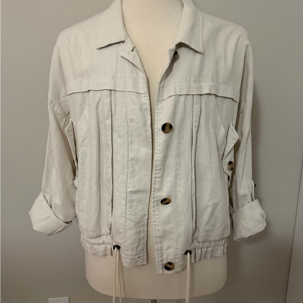 Drawstring Hem Utility Jacket